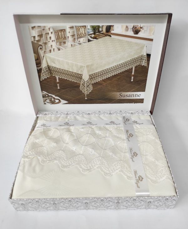 Скатертина з мереживом Maison Royale 160x260 ovale Susanne Cream