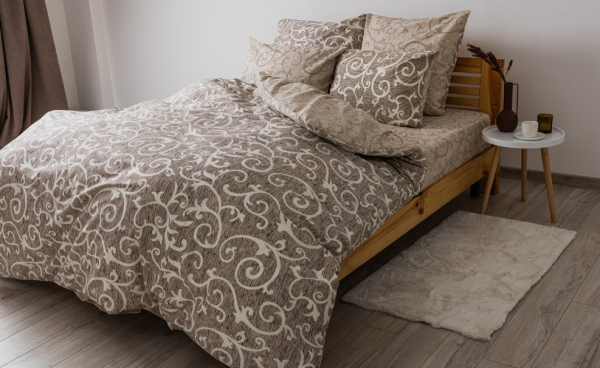 Комплект постільної білизни "Soft dreams" двоспальний (Beige and White,70*70)