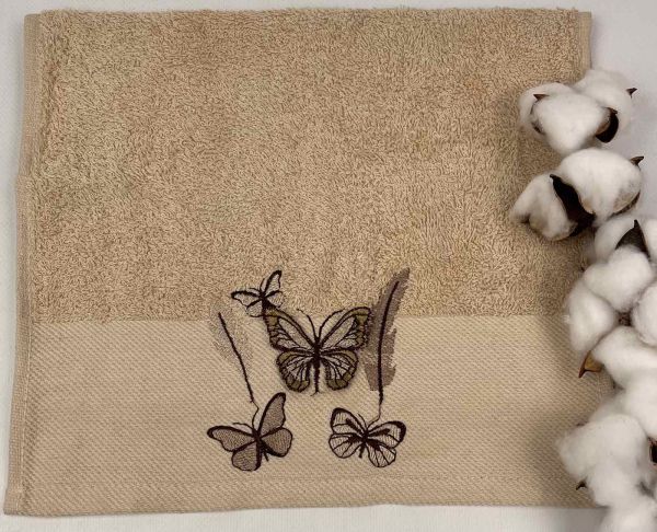 Махровий рушник Ma Me 30х50 Butterfly 2 Beige
