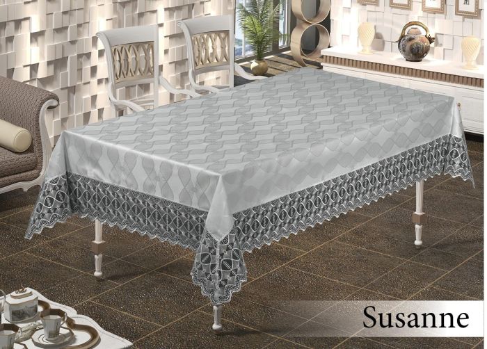 Скатертина з мереживом Maison Royale 160x220 Susanne Grey