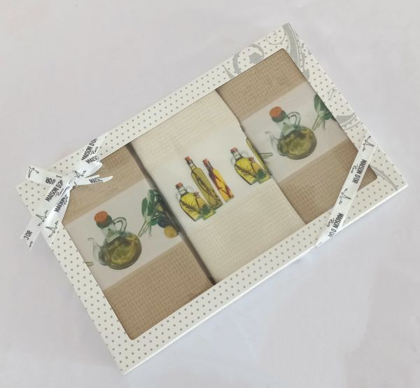 Подарунковий набір кухонних рушників Maison D'or Olive 1