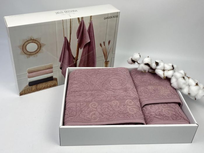 Рушники Maison D'or 3шт Garden Rose Lila