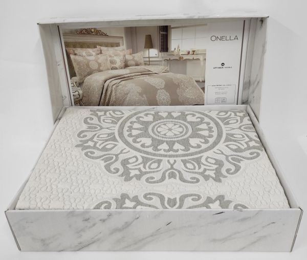 Покривало My Bed Жакард 240x260 з наволочками Onella Grey