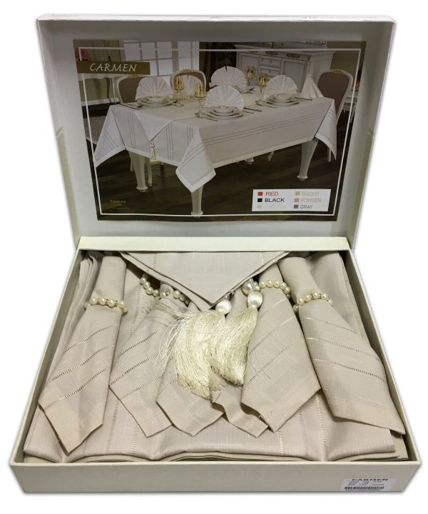 Скатертина Acme Tekstil 150x300 Carmen 14 pcs Capiccino