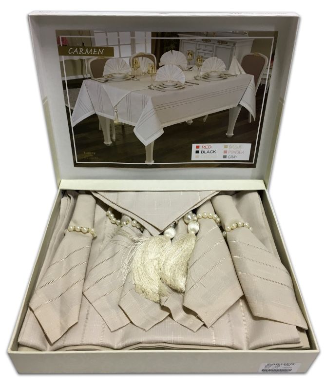 Скатертина Acme Tekstil 150x300 Carmen 14 pcs Capiccino