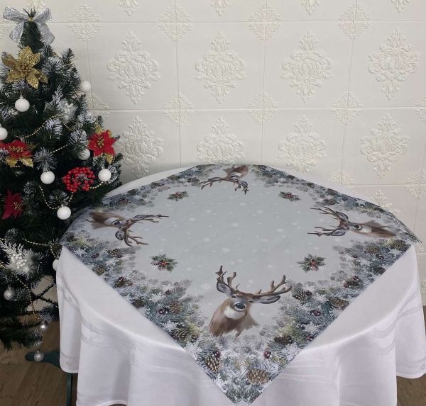 Скатертина квадратна новорічна Print 85х85 код N-2064-X