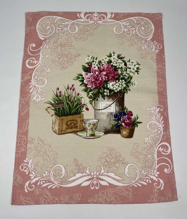 Рушник кухонний вафельний "Flowers" Model-4 60х50