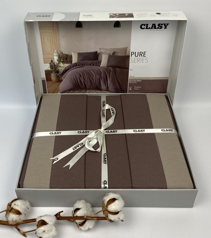 Постільна білизна CLASY ранфорс 160x220 см Pure Series V-2 Kahve