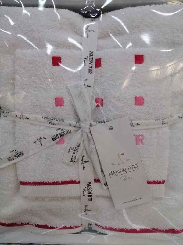 Рушники Maison D'or 3шт Candy White Rosa