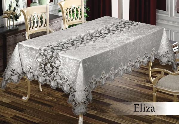 Скатертина Велюр в PVC Maison Royale 160x300 Eliza Grey