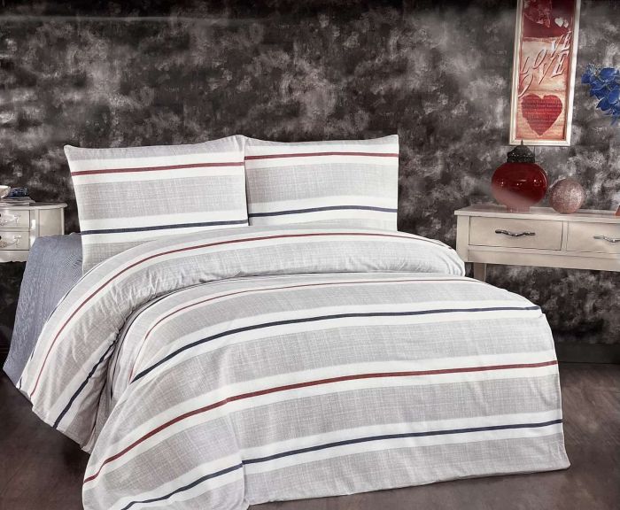 Постільна білизна Belizza фланель сімейна Striped mixed
