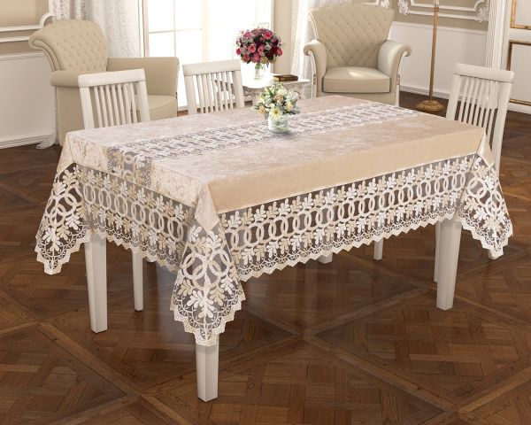 Скатертина Велюр Acme Tekstil 110x160 Amora Cappicino