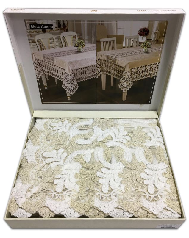 Скатертина Велюр Acme Tekstil 110x160 Amora Cappicino
