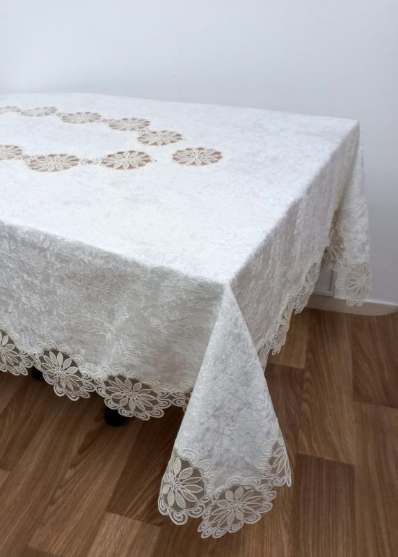 Скатертина Велюр Acme Tekstil 160x300 Sahra Krem PVS