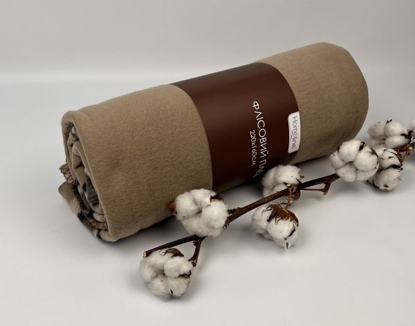 Плед флісовий Home Line 160х220 Полар принт клітинка Beige-Black