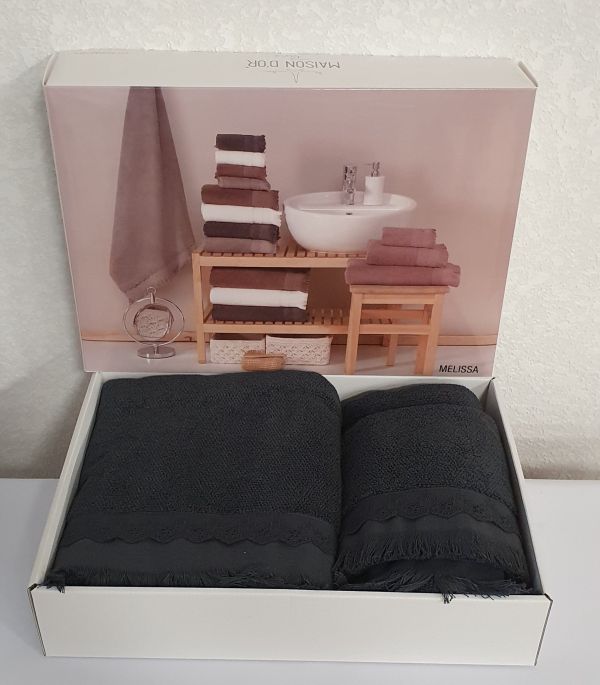 Рушники Maison D'or 3шт Melissa Anthrasit
