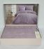 Постільна білизна Maison D'or сатин жаккард з мереживом 200x220 Mirabella Dantela Lilac