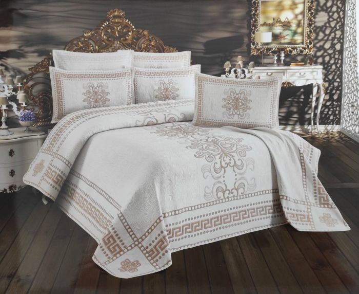 Покривало My Bed Жакард 240x260 з наволочками Elif Beige