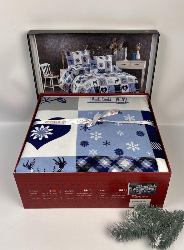 Постільна білизна Belizza фланель 200x220 Christmas Two