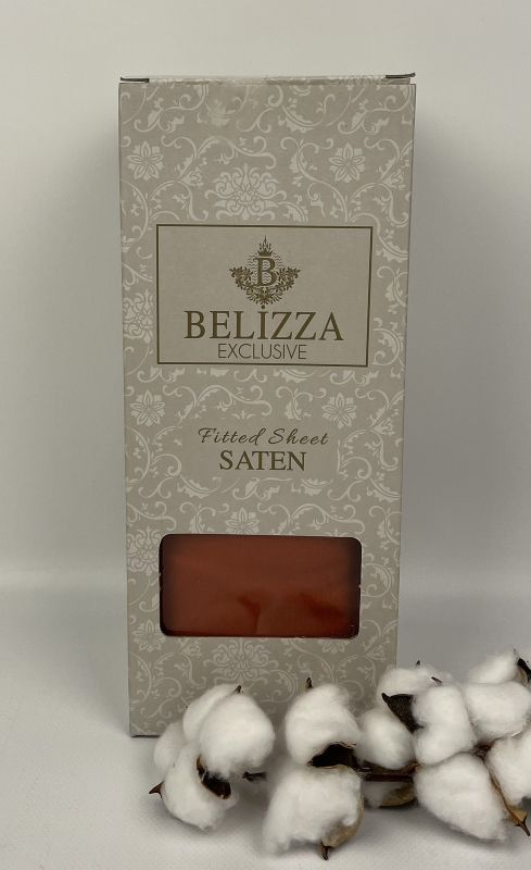 Простирадло на резинці з наволочками Belizza 160x200+30см сатин Oranj