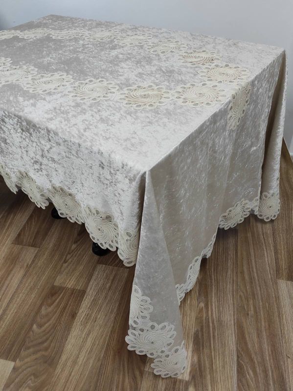 Скатертина Велюр Acme Tekstil 160x350 Dongu Capiccino PVS