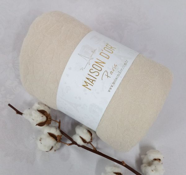 Простирадло на резинці 180x200 махра Jacquard з наволочками Maison D'or Beige