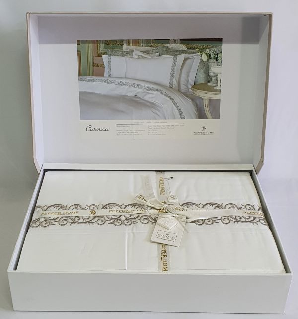 Постільна білизна Pepper Home Carmina White-Stone 200x220