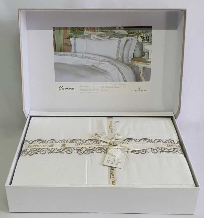 Постільна білизна Pepper Home Carmina White-Stone 200x220
