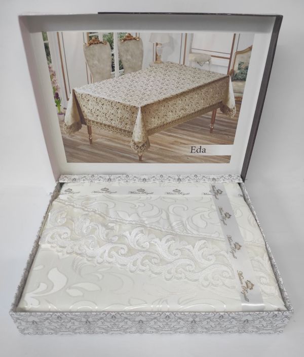 Скатертина Maison Royale 160x220 ovale Eda Cream