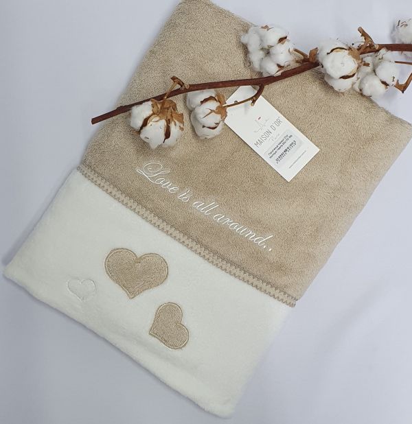Рушник Maison D'or Monique Hearts 85x150 Bej