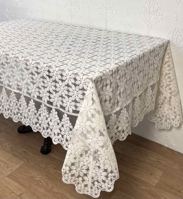 Скатертина Acme Tekstil 160x220 Lux Daisy Krem PVS