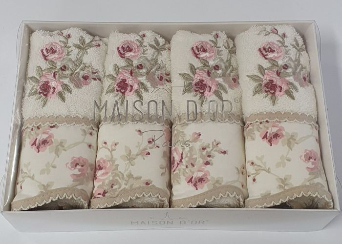 Рушники Maison D'or 4шт Lady Roses 30x50 Ecru