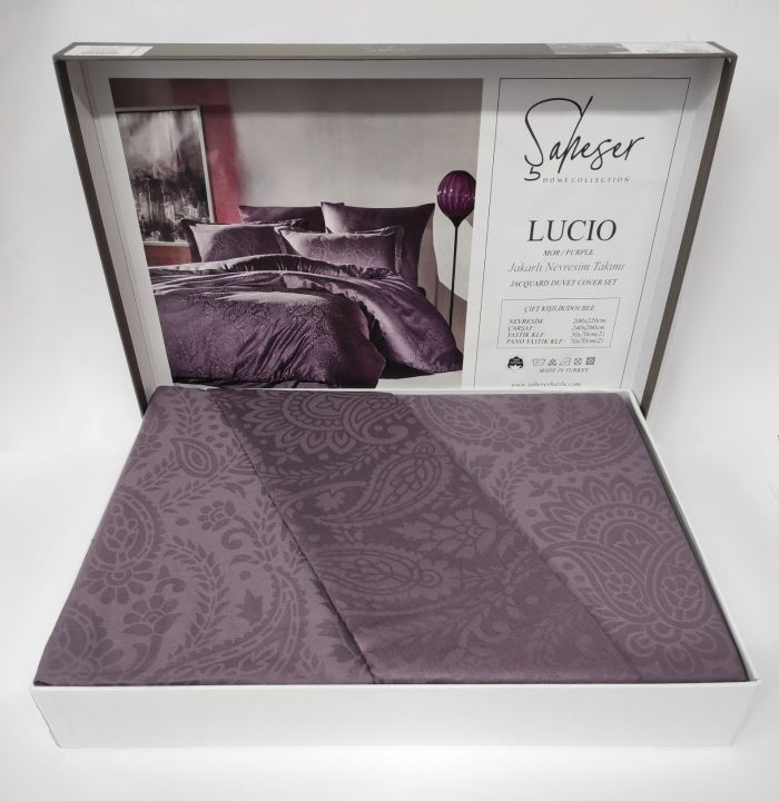 Постільна білизна Saheser Jacquard Vip Satin 200X220 Lucio Mor/Purple