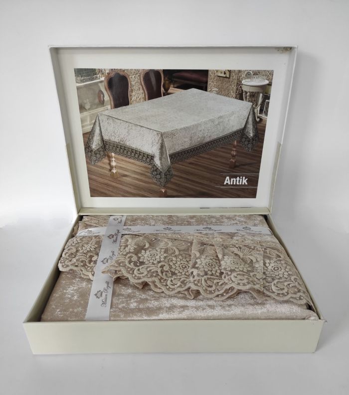 Скатертина Велюр Maison Royale 160x350 ovale Antik Cappucino