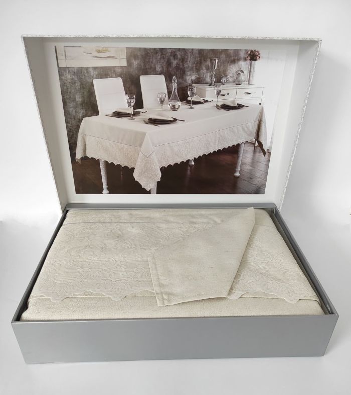 Скатертина Set Maison D'or 160х320+12psc Tiana T.Cloth Silver