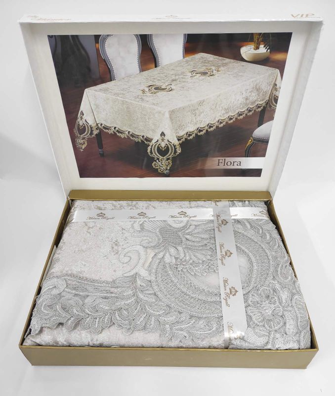 Скатертина Велюр Maison Royale 160x300 Flora Grey