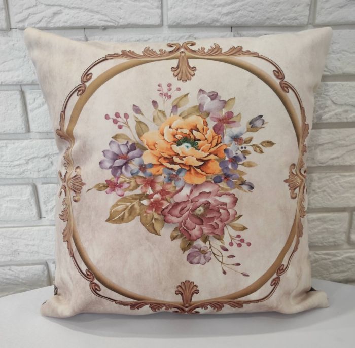 Наволочка декоративна КВІТИ В РАМЦІ 40*40