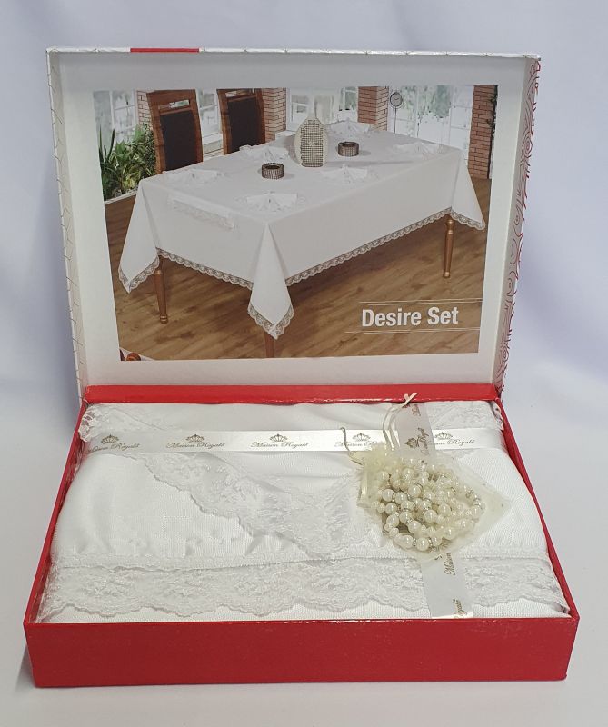 Скатертина Set Maison Royale 160x220+8 psc Desire White
