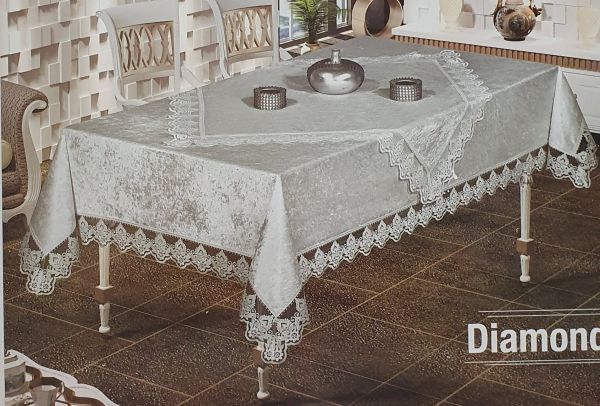 Скатертина Set Велюр Maison Royale 160x220+100x100 Diamond Cappucino
