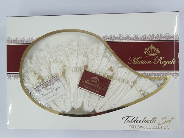 Скатертина KDK Set Maison Royale 160x220+8 psc Cream