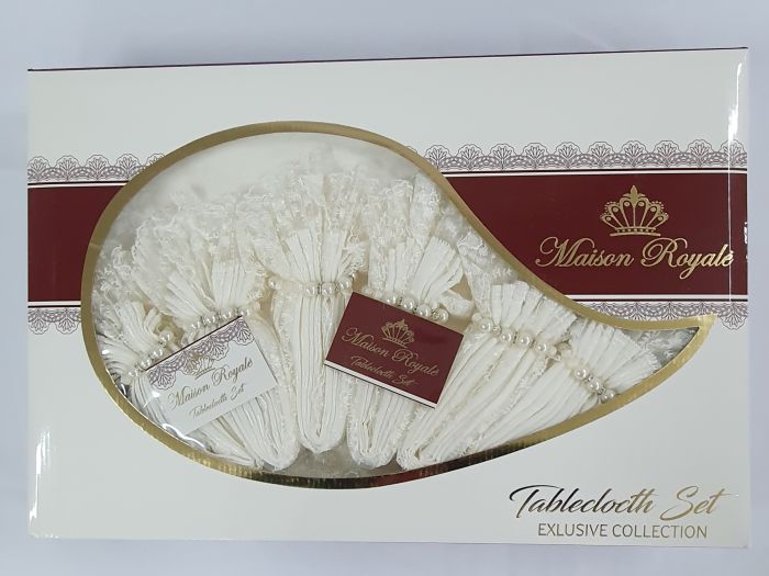 Скатертина KDK Set Maison Royale 160x220+8 psc Cream