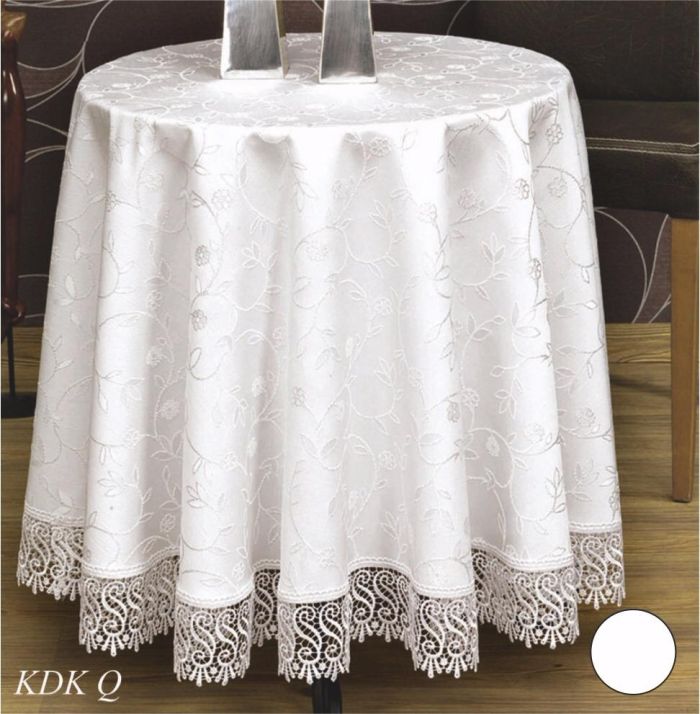 Скатертина мереживо Maison Royale 160 Круг KDK White