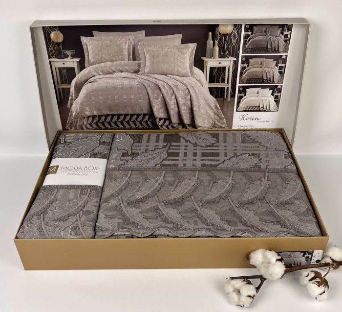 Покривало Moda Box 240х260 з наволочками Kosem Anthracite