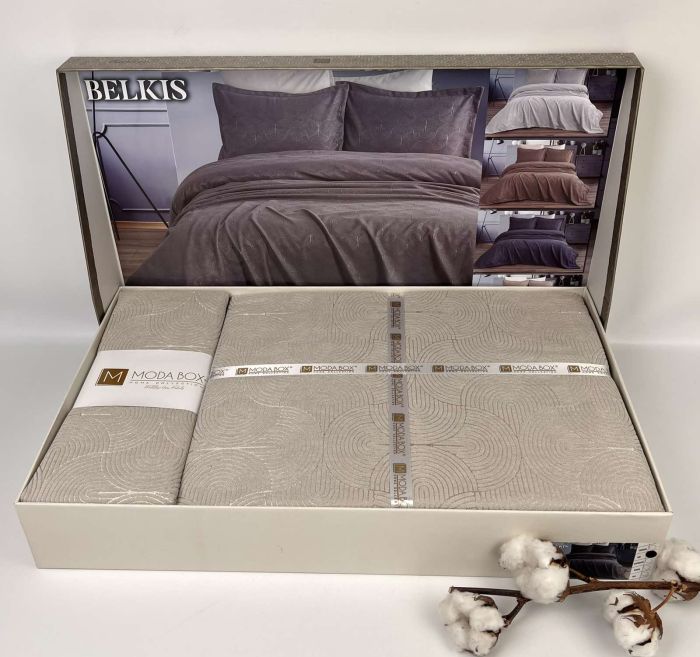 Покривало Moda Box 240х260 з наволочками Belkis Gri