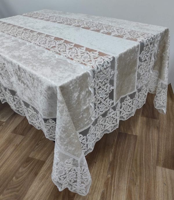 Скатертина Велюр Acme Tekstil 160x260 Charment Capiccino PVS