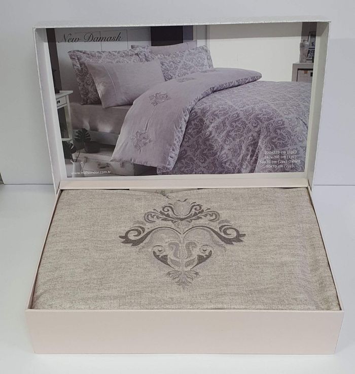 Постільна білизна Maison D'or сатин 200х220 New Damask Beige