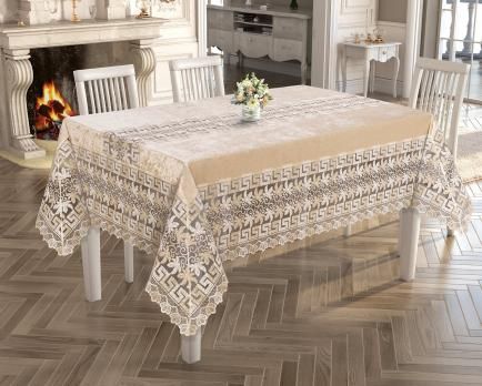 Скатертина Велюр Acme Tekstil 160x300 Vefa Gold PVS