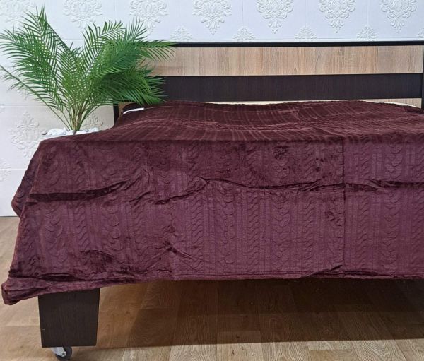 Покривало велюр без упаковки 200х220 Bordo (1185)