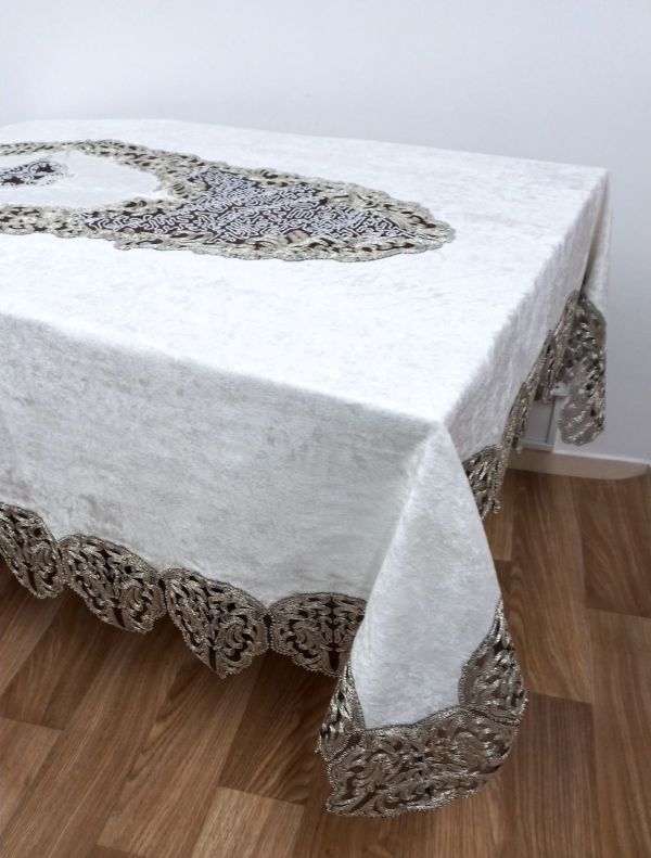 Скатертина Велюр Acme Tekstil 160x220 Harem Krem PVS