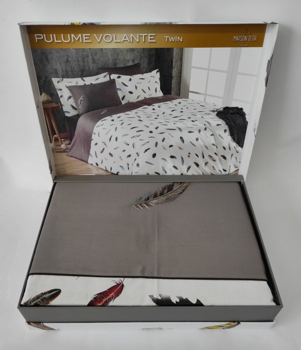 Постільна білизна Maison D'or сатин сімейна Pulume Volante Antracite